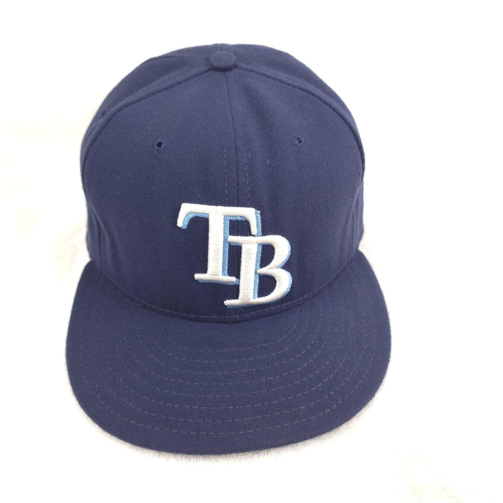Tampa Bay Rays Hat On Field Cap Fitted Mens 7 3/4 Blue MLB Baseball Made In USA